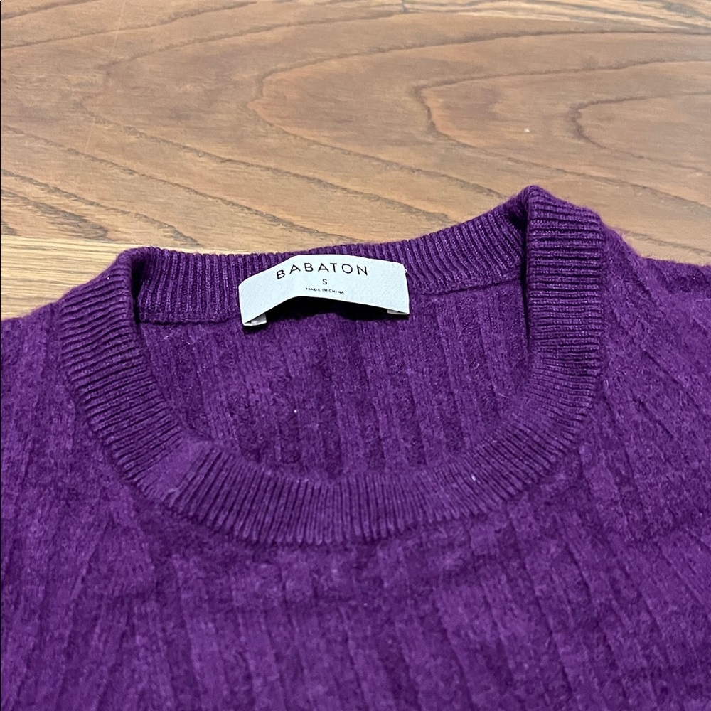 Babaton Deep Purple Ribbed Sweater - Picture 2 of 4